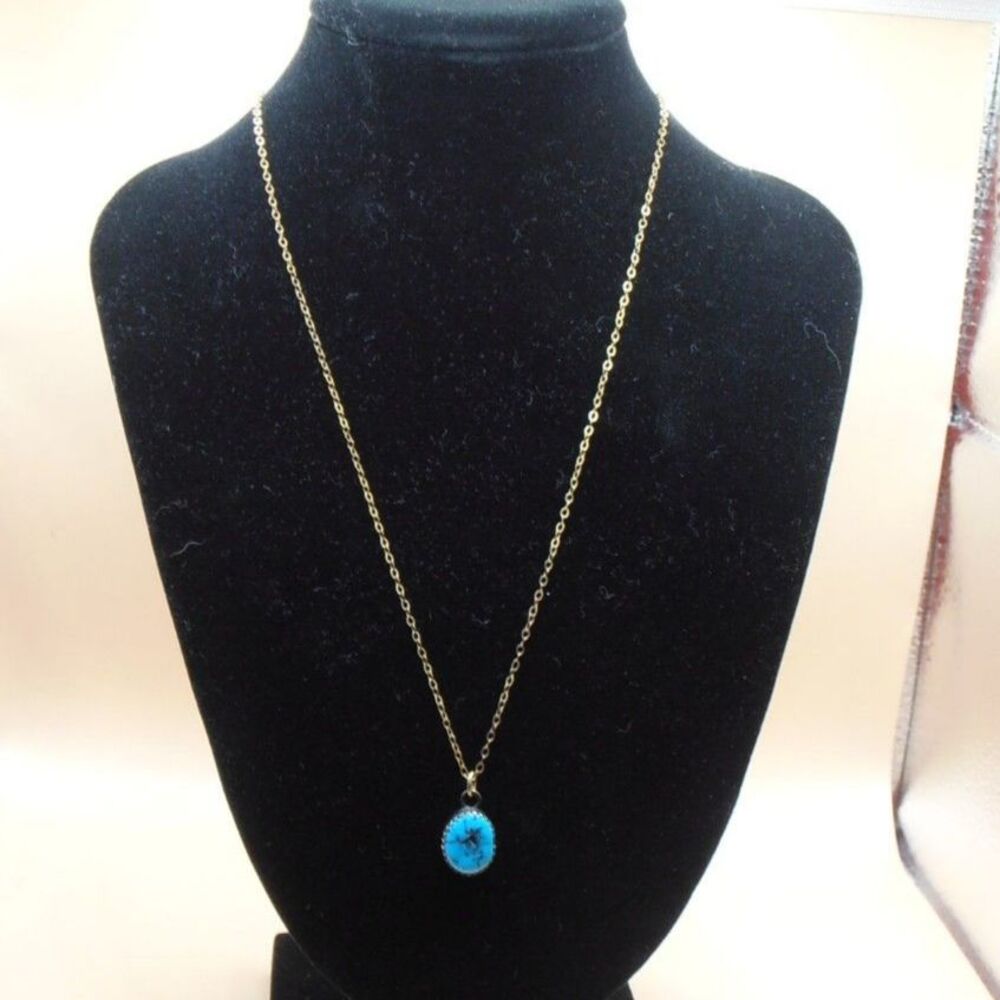 Dainty Turquoise Necklace on 12K Gold Filled Chain